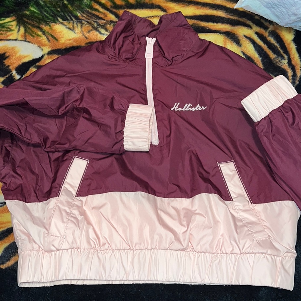 Thick maroon sweater/ windbreaker from Hollister